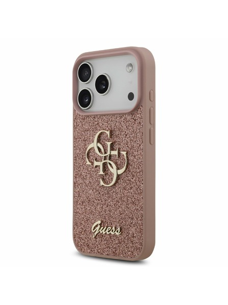 Guess Guess PU Fixed Glitter 4G Metal Logo Rückenschale für iPhone 17 Pro Rosa