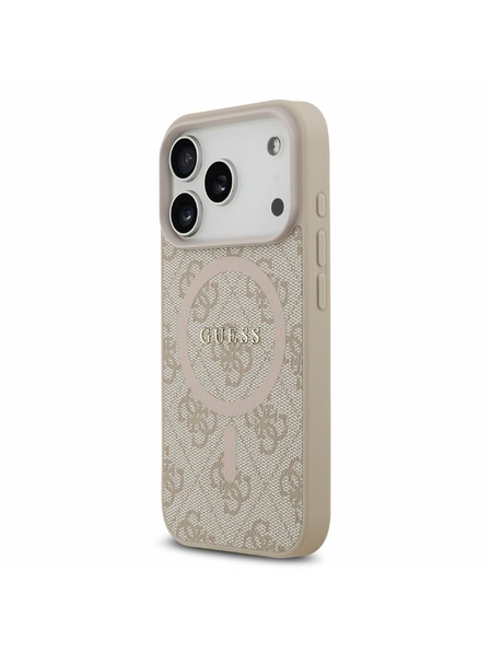 Guess Guess PU Leather 4G Colored Ring MagSafe Rückenschale für iPhone 17 Pro Rosa