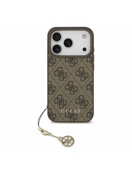 Guess Guess 4G Charm MagSafe Rückenschale für iPhone 17 Pro Tone on Tone Braun