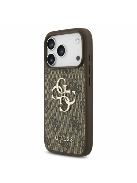 Guess Guess PU 4G Metal Logo Strap Rückenschale für iPhone 17 Pro Braun