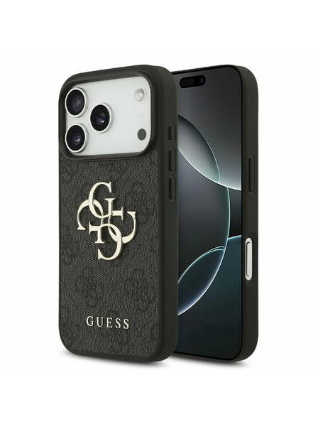 Guess Guess PU 4G Metal Logo Rückenschale für iPhone 17 Pro Grau