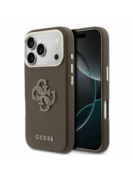 Guess Guess PU Resin Logo Rückenschale für iPhone 17 Pro Braun