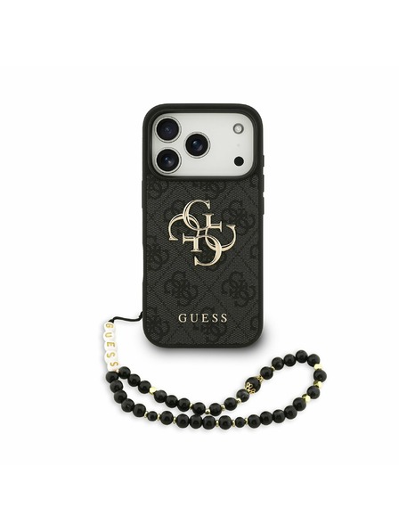 Guess Guess PU 4G Metal Logo Riemen Rückseite für iPhone 17 Pro Schwarz