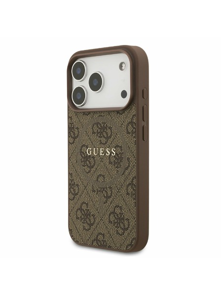 Guess Guess PU Leder 4G Colored Ring MagSafe Rückseite für iPhone 17 Pro Braun