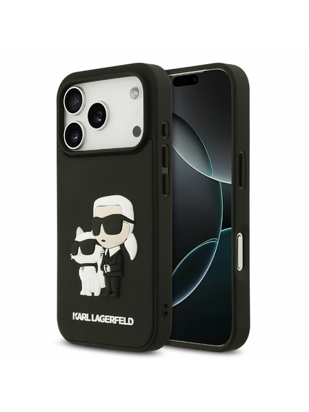 Karl Lagerfeld Karl Lagerfeld 3D Rubber Karl and Choupette Rückseite für iPhone 17 Pro Schwarz