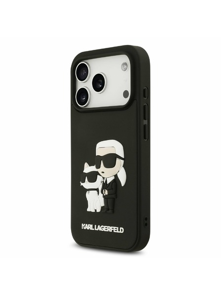 Karl Lagerfeld Karl Lagerfeld 3D Rubber Karl and Choupette Rückseite für iPhone 17 Pro Schwarz