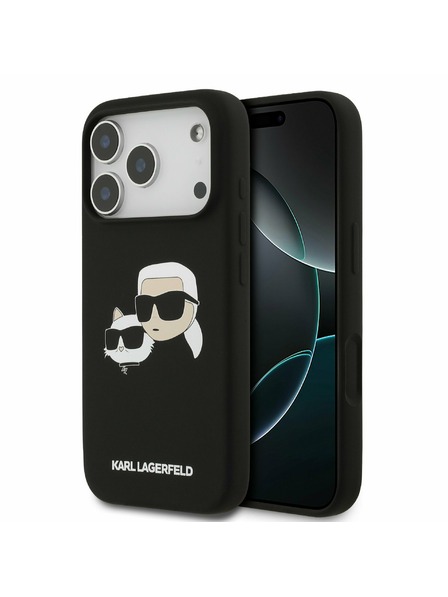Karl Lagerfeld Karl Lagerfeld Liquid Silicone Double Heads MagSafe Rückseite für iPhone 17 Pro Schwarz