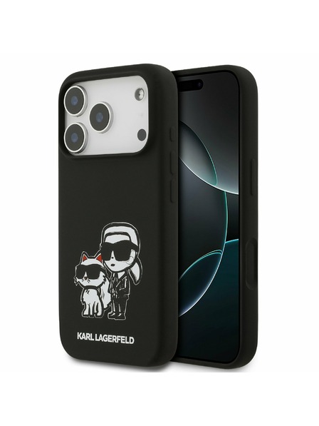 Karl Lagerfeld Karl Lagerfeld Liquid Silicone K&CH Sketch MagSafe Rückseite für iPhone 17 Pro Black