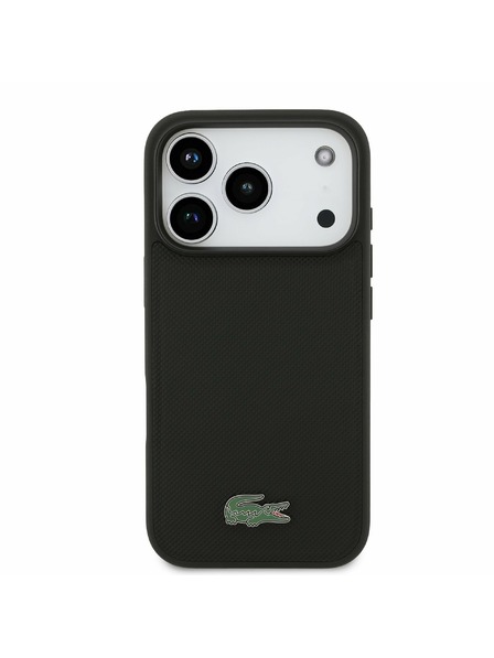 Lacoste Lacoste Iconic Petit Pique MagSafe Rückseite + Geldbörse für iPhone 17 Pro Black