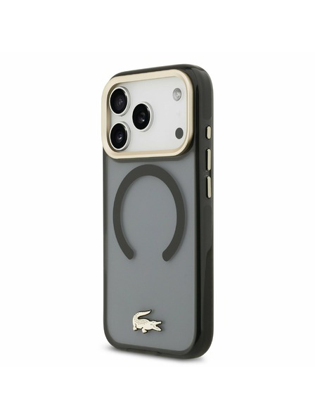 Lacoste Lacoste PC/TPU Frosted Finish Gold Logo MagSafe Rückseite für iPhone 17 Pro Black