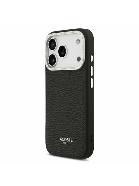 Lacoste Lacoste PU Leather Champs Elysees MagSafe Rückseite für iPhone 17 Pro Black