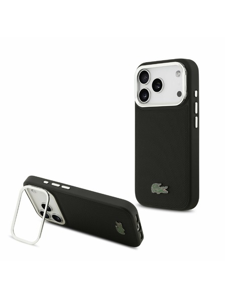 Lacoste Lacoste Iconic Petit Pique Camera Stand MagSafe Rückseite für iPhone 17 Pro Black