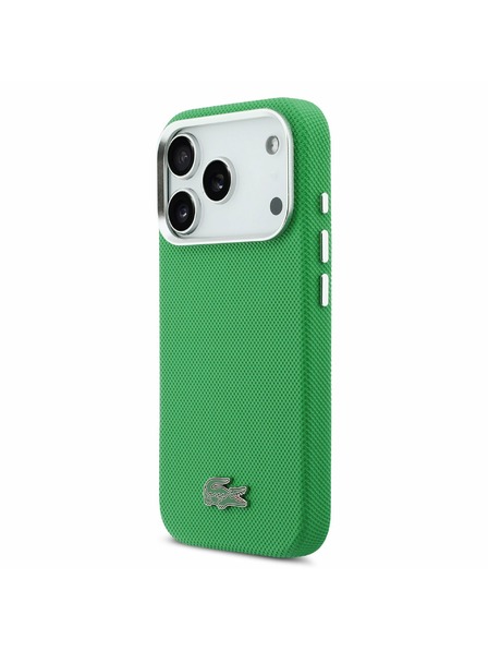 Lacoste Lacoste PVC Iconic Petit Pique Metal Logo MagSafe Rückseite für iPhone 17 Pro Green