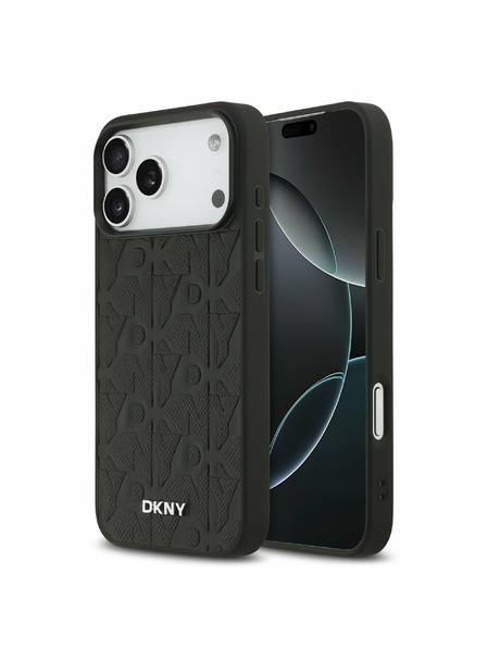 DKNY DKNY PU Leather Grid Pattern Magsafe Rückseite für iPhone 17 Pro Max Black