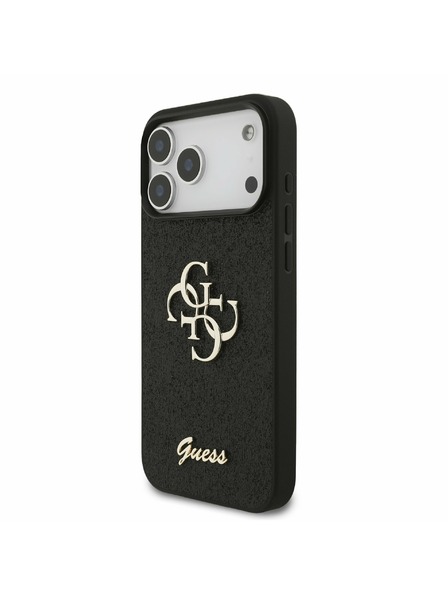 Guess Guess PU Fixed Glitter 4G Metal Logo Rückseite für iPhone 17 Pro Max Black