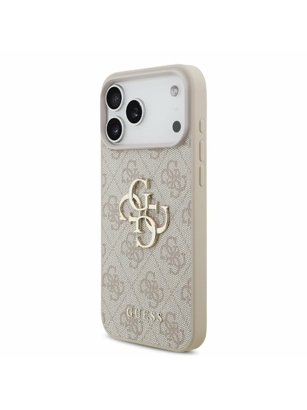 Guess Guess PU 4G Metal Logo Rückseitenschutz für iPhone 17 Pro Max Rosa
