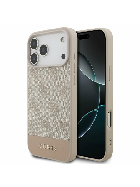 Guess Guess PU 4G Stripe Rückseitenschutz für iPhone 17 Pro Max Rosa