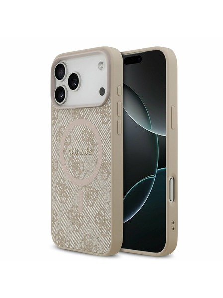 Guess Guess PU Leather 4G Colored Ring MagSafe Rückseitenschutz für iPhone 17 Pro Max Rosa