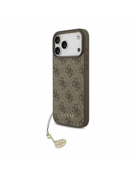 Guess Guess 4G Charm MagSafe Rückseitenschutz für iPhone 17 Pro Max Tone on Tone Braun