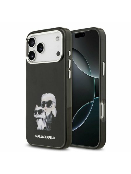 Karl Lagerfeld Karl Lagerfeld IML Aquarelle Karl und Choupette Rückseitenschutz für iPhone 17 Pro Max Schwarz