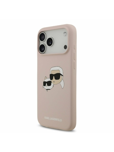 Karl Lagerfeld Karl Lagerfeld Liquid Silicone Double Heads MagSafe Rückseitenschutz für iPhone 17 Pro Max Rosa