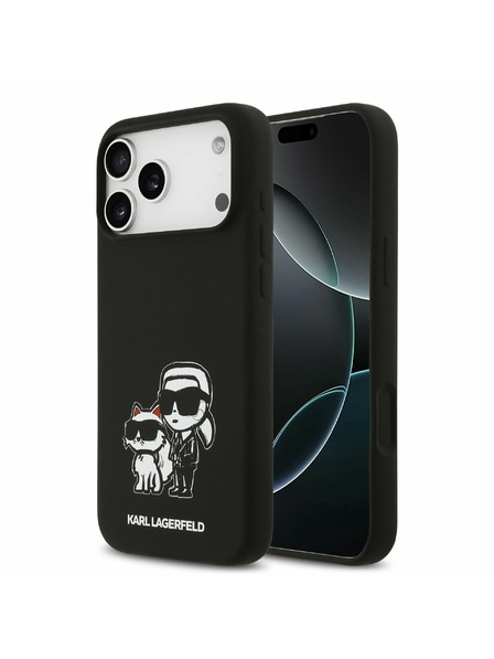 Karl Lagerfeld Karl Lagerfeld Liquid Silicone K&CH Sketch MagSafe Rückseitenschutz für iPhone 17 Pro Max Schwarz
