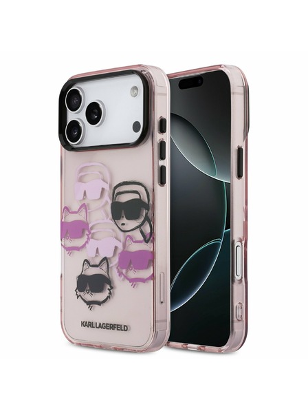 Karl Lagerfeld Karl Lagerfeld IML Multi K&CH Heads Rückseitenschutz für iPhone 17 Pro Max Rosa