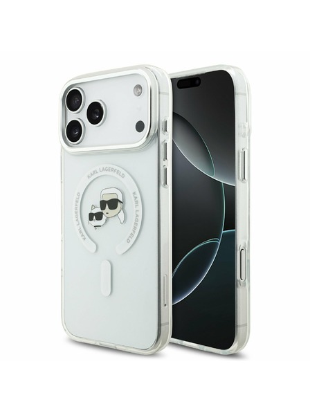 Karl Lagerfeld Karl Lagerfeld IML K&CH Heads Metallrahmen MagSafe Rückseitenschutz für iPhone 17 Pro Max Transparent
