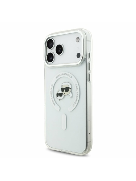 Karl Lagerfeld Karl Lagerfeld IML K&CH Heads Metallrahmen MagSafe Rückseitenschutz für iPhone 17 Pro Max Transparent