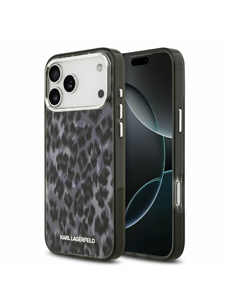 Karl Lagerfeld Karl Lagerfeld IML Leopard MagSafe Rückseitenschutz für iPhone 17 Pro Max Grau