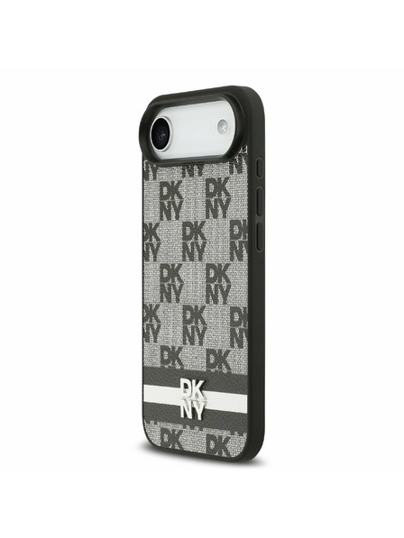 DKNY DKNY PU Leather Checkered Pattern and Stripe Rückseitenschutz für iPhone Air Schwarz