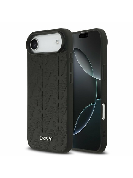 DKNY DKNY PU Leather Grid Pattern Magsafe Rückseitenschutz für iPhone Air Schwarz