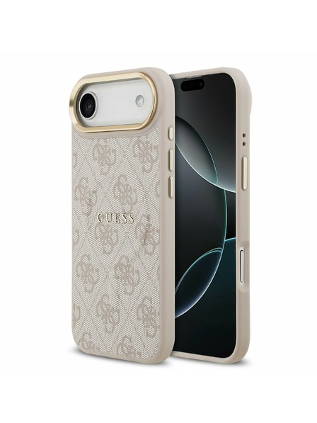 Guess Guess PU Leather 4G Gold Frame MagSafe Rückseitenschutz für iPhone Air Rosa