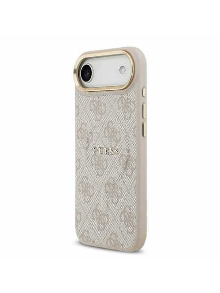 Guess Guess PU Leather 4G Gold Frame MagSafe Rückseitenschutz für iPhone Air Rosa