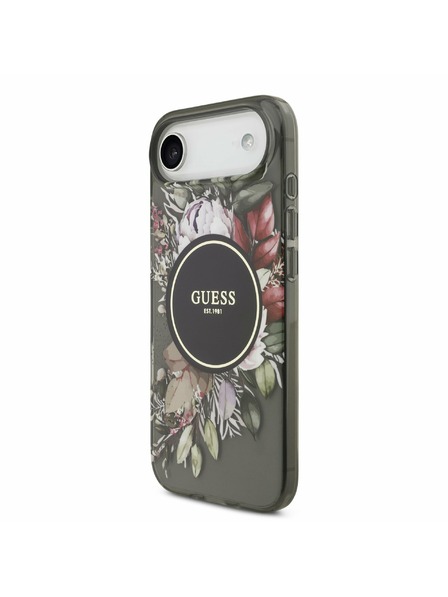 Guess Guess IML Flowers Strap MagSafe Rückseitenschutz für iPhone Air Schwarz