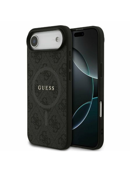 Guess Guess PU Leather 4G Colored Ring MagSafe Rückseitenschutz für iPhone Air Schwarz