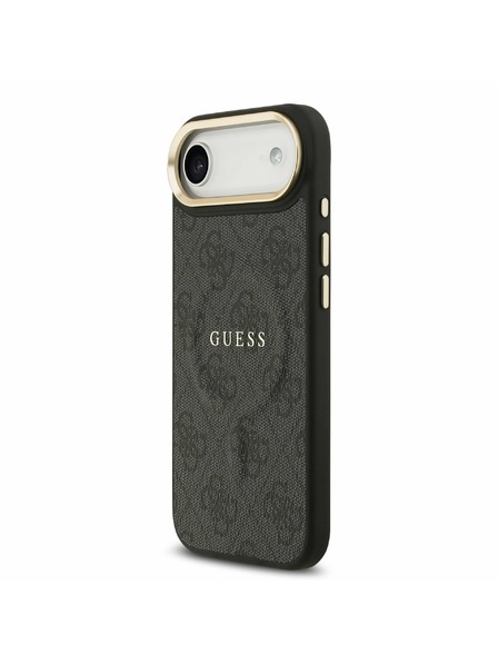 Guess Guess PU Leather 4G Gold Frame MagSafe Rückseitenschutz für iPhone Air Schwarz