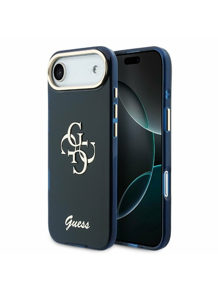 Guess Guess IML 4G Script Metal Logo Rückseitenschutz für iPhone Air Blau