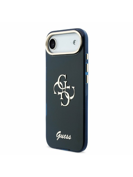 Guess Guess IML 4G Script Metal Logo Rückseitenschutz für iPhone Air Blau