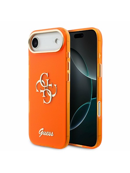 Guess Guess IML 4G Script Metal Logo Rückseitenschutz für iPhone Air Orange