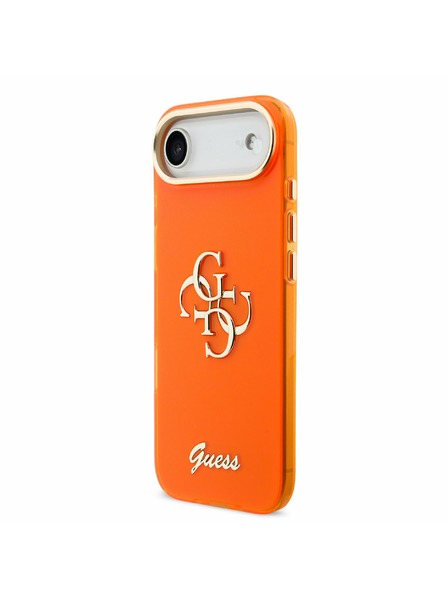 Guess Guess IML 4G Script Metal Logo Rückseitenschutz für iPhone Air Orange