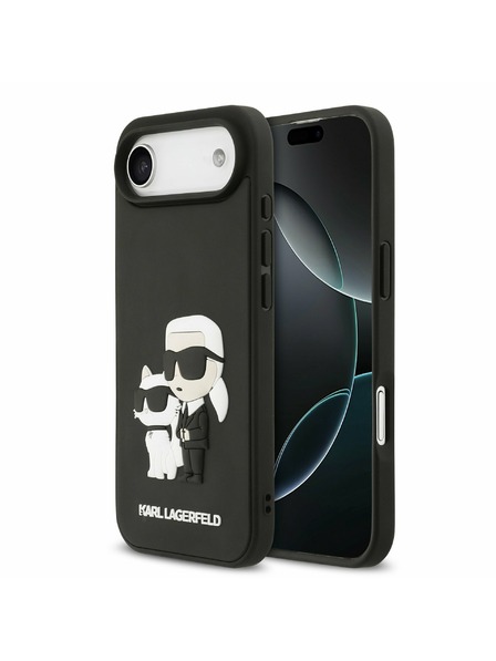 Karl Lagerfeld Karl Lagerfeld 3D Rubber Karl and Choupette Rückseitenschutz für iPhone Air Schwarz