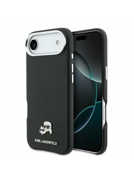 Karl Lagerfeld Karl Lagerfeld PU Karl and Choupette Heads Pins MagSafe Rückseitenschutz für iPhone Air Schwarz