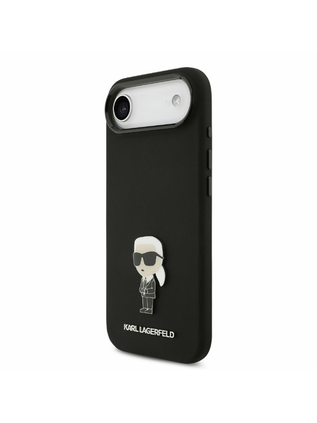 Karl Lagerfeld Karl Lagerfeld Liquid Silicone Metal Ikonik Rückseitenschutz für iPhone Air Schwarz