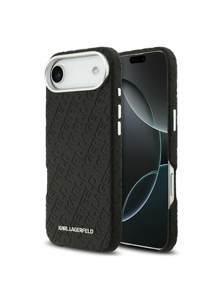 Karl Lagerfeld Karl Lagerfeld Grained PU Repeated Logo MagSafe Rückseite für iPhone Air Schwarz