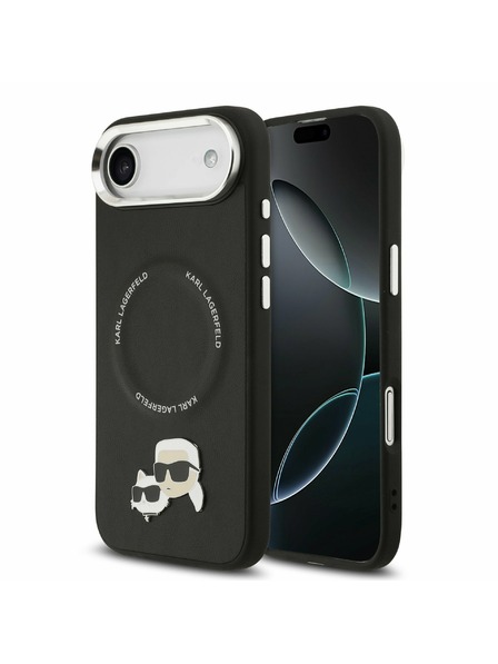 Karl Lagerfeld Karl Lagerfeld PU Karl and Choupette Heads Pins MagSafe Rückseitenschutz für iPhone Air Schwarz