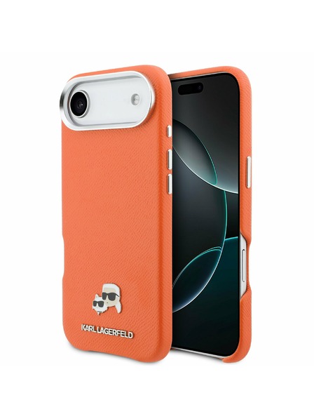 Karl Lagerfeld Karl Lagerfeld PU Karl and Choupette Heads Pins MagSafe Rückseite für iPhone Air Orange