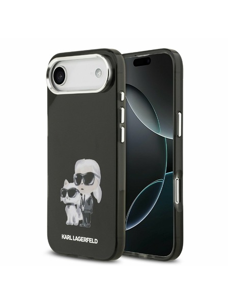 Karl Lagerfeld Karl Lagerfeld IML Aquarelle Karl and Choupette Rückseite für iPhone Air Schwarz