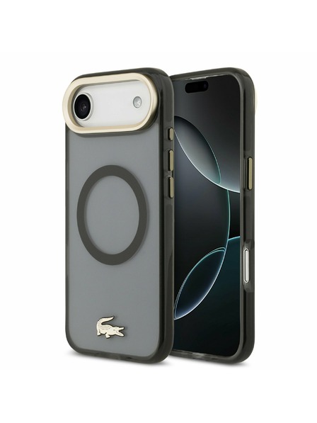 Lacoste Lacoste PC/TPU Frosted Finish Gold Logo MagSafe Rückseite für iPhone Air Schwarz