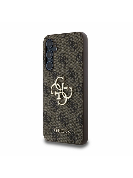Guess Guess PU 4G Metal Logo Rückseite für Samsung Galaxy A55 5G Braun